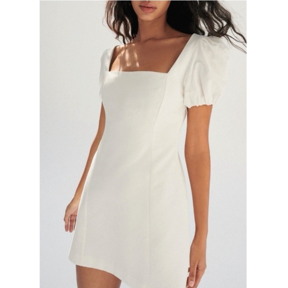 Zara square neck puff sleeve dress